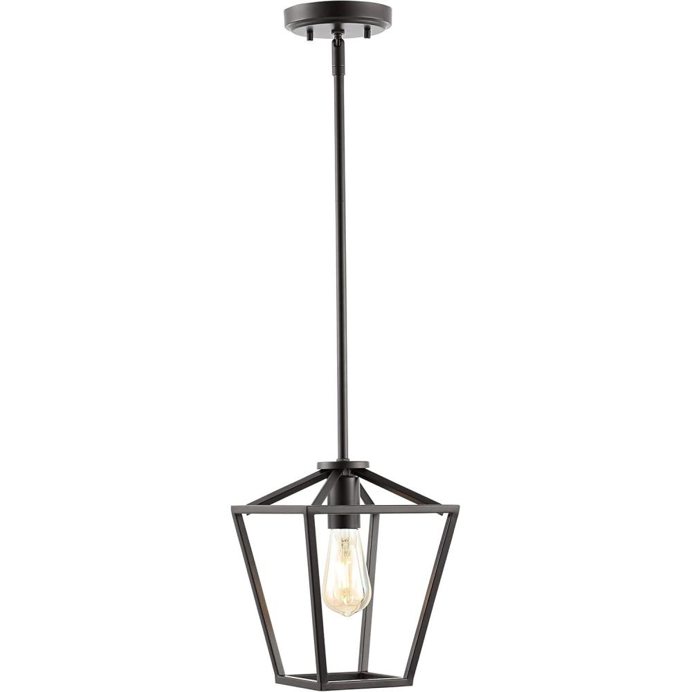 imageJONATHAN Y JYL7580A Grace 788quot 1Light Industrial Farmhouse Iron LED Pendant Coastal Contemporary Adjustable Dining Room Living Room Kitchen Island Foyer Bedroom Hallway Oil Rubbed Bronze1Light