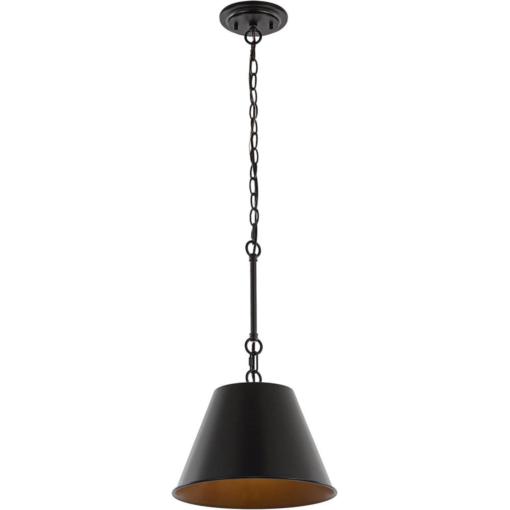 imageJONATHAN Y JYL7586A Harper 12quot 1Light Industrial Farmhouse Iron LED Pendant Coastal Contemporary Adjustable Dining Room Living Room Kitchen Island Foyer Bedroom Hallway Oil Rubbed Bronze12