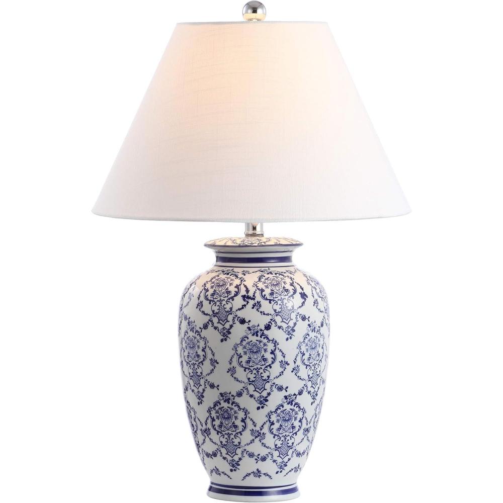 imageJONATHAN Y JYL8023A Juliana 2625quot Chinoiserie Ceramic LED Table Lamp Traditional Bedside Desk Nightstand Lamp for Bedroom Living Room Office College Bookcase LED Bulb Included BlueWhite
