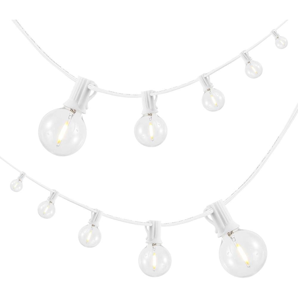 imageJONATHAN Y JYL8700A Indoor Outdoor Contemporary Rustic Incandescent G40 Bistro Globe Bulb String Lights Garden Patio Backyard Porch Balcony 25 ft 25Light BlackWhite