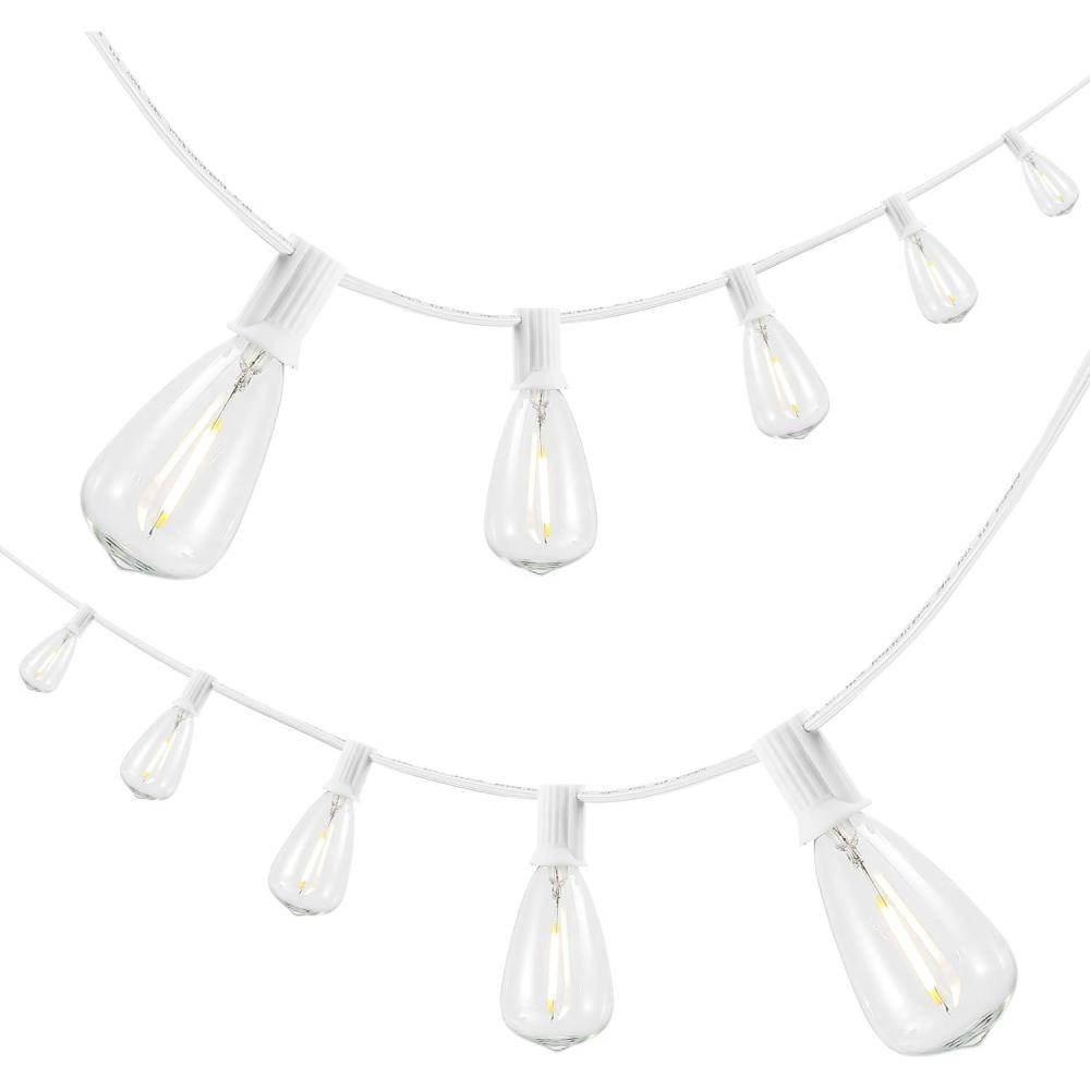 imageJONATHAN Y JYL8704B 10Light IndoorOutdoor 10 ft Rustic Industrial LED ST38 Clear Bulb String Lights for Patio Porch Backyard Caf WhiteWhite LED