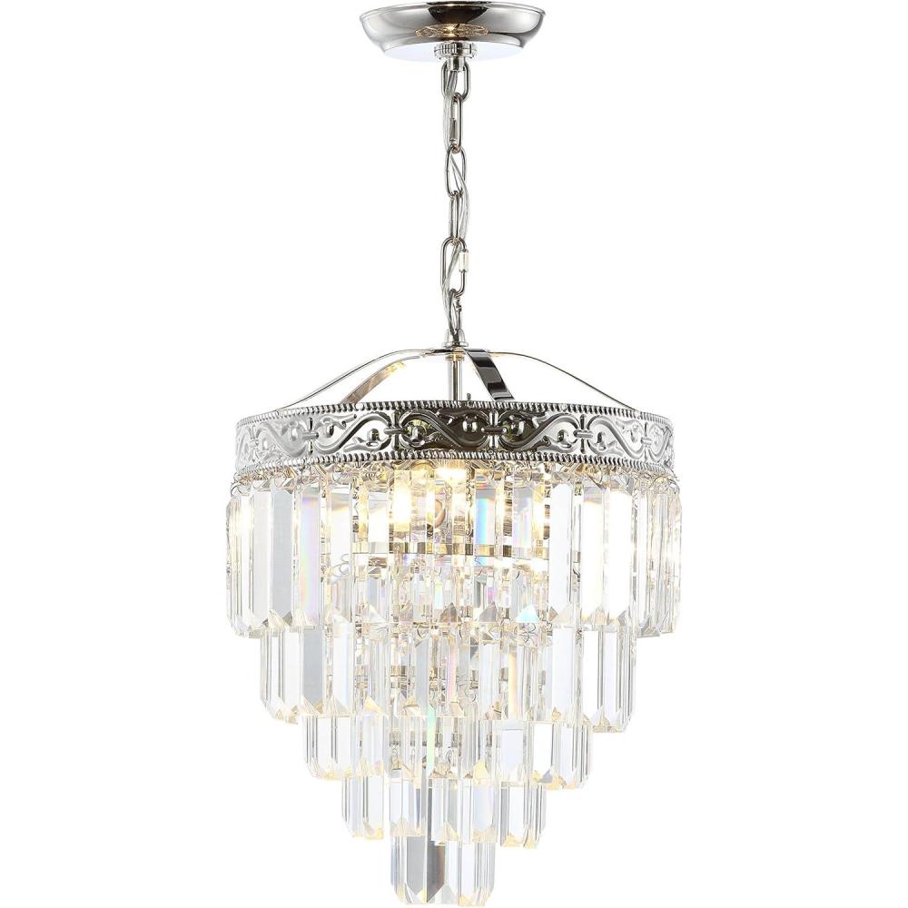imageJONATHAN Y JYL9006B Wyatt 12quot 2Light Crystal LED Chandelier ContemporaryClassicTraditional Dimmable Adjustable for Foyer Closet Dining Room Kitchen BronzeClearSilver