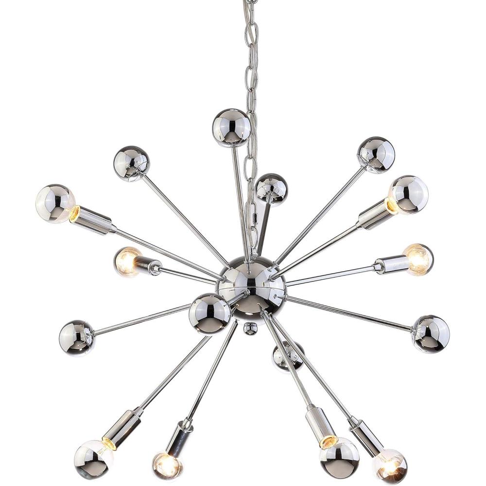 imageJONATHAN Y JYL9017A Glenn 8Light 225quot Metal SputnikStyle LED Chandelier ContemporaryTransitionalModern Dimmable Adjustable for Dining Room Foyer Bedroom Chrome