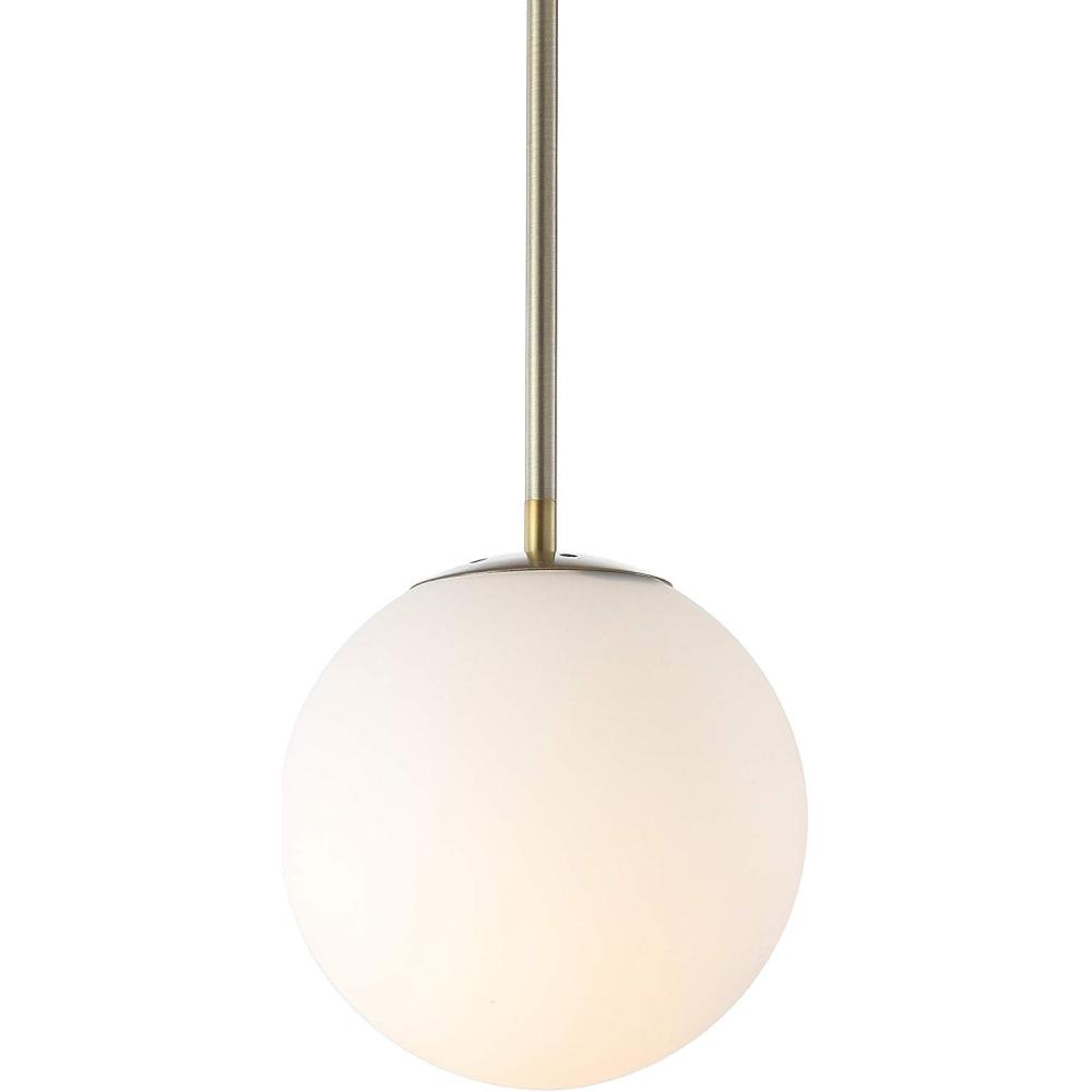 imageJONATHAN Y JYL9528B Bleecker 775quot MetalGlass Globe LED Pendant Contemporary Modern Minimalist Ambient Living Room Dining Room Kitchen Foyer Hallway WhiteOil Rubbed BronzeWhiteBrass Gold