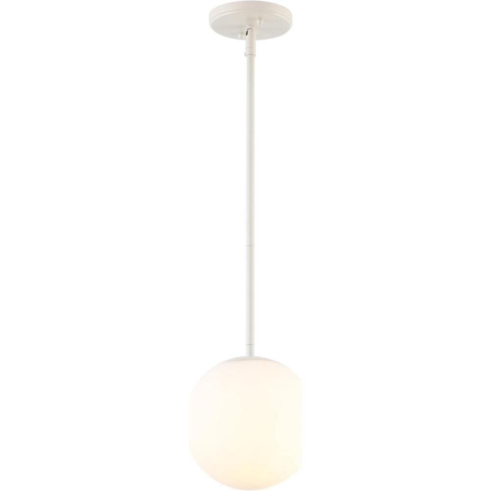 imageJONATHAN Y JYL9528B Bleecker 775quot MetalGlass Globe LED Pendant Contemporary Modern Minimalist Ambient Living Room Dining Room Kitchen Foyer Hallway WhiteOil Rubbed BronzeAlmond