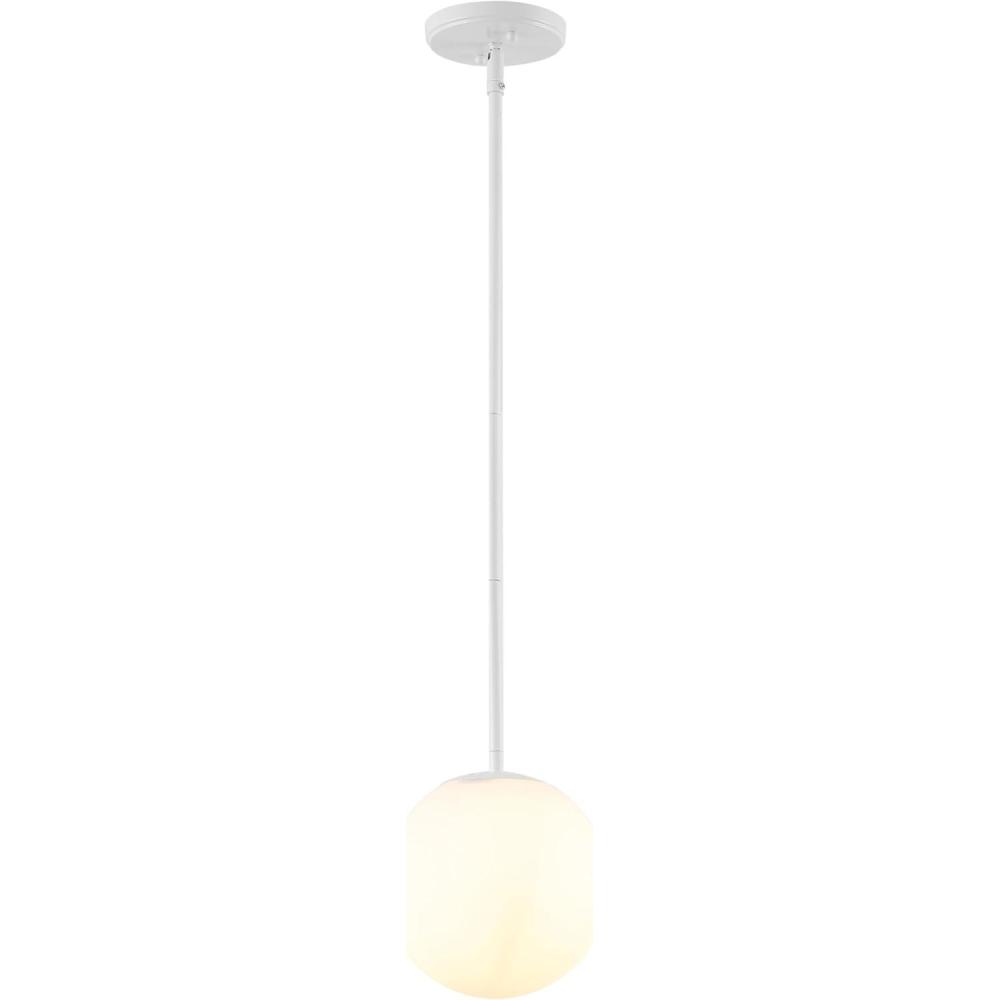imageJONATHAN Y JYL9528B Bleecker 775quot MetalGlass Globe LED Pendant Contemporary Modern Minimalist Ambient Living Room Dining Room Kitchen Foyer Hallway WhiteOil Rubbed BronzeWhite