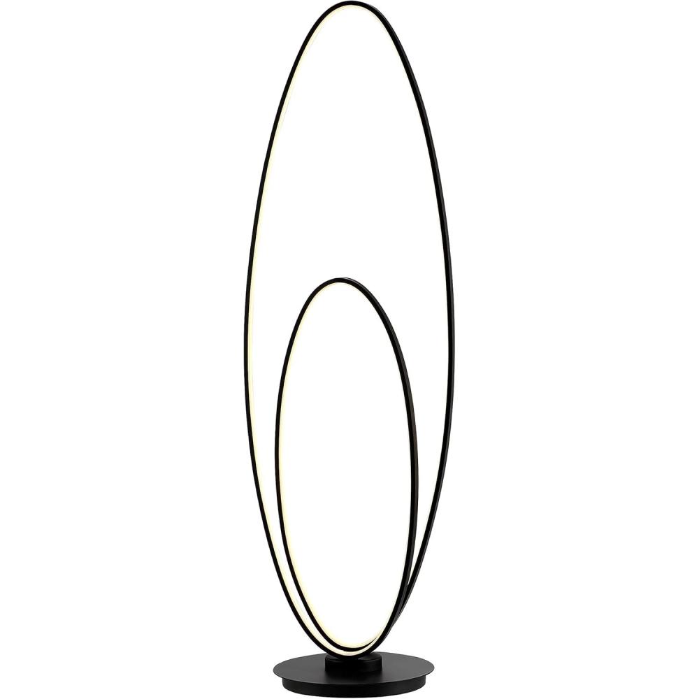 imageJONATHAN Y JYL9540A Looper 47quot Metal Modern Contemporary Oval Dimmable Integrated LED Floor Lamp Black Bedroom Living Room Office ReadingBlack