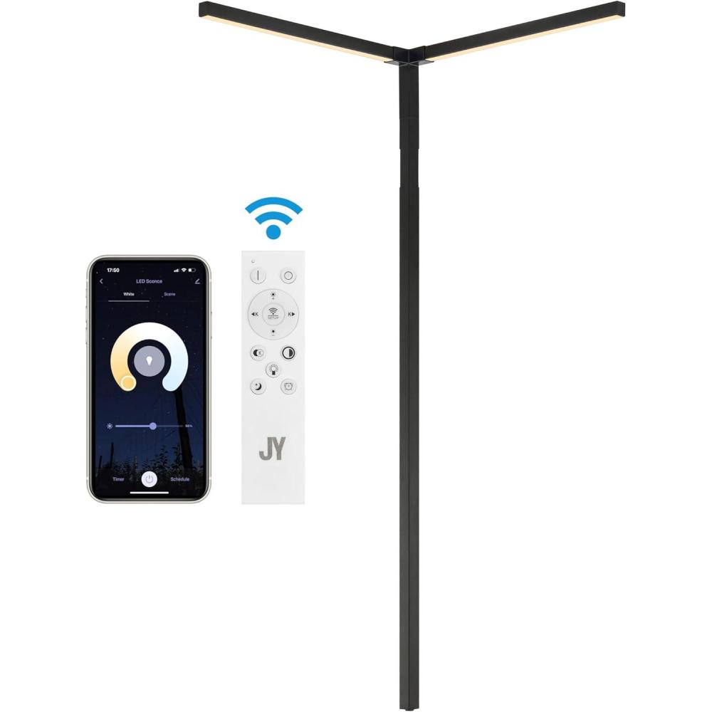 imageJONATHAN Y JYL9552A Madsen 1825quot 2Light Modern Minimalist Iron Integrated Plugin LED Sconce for Ceiling Corner Black for Living Room Office and Bedroom