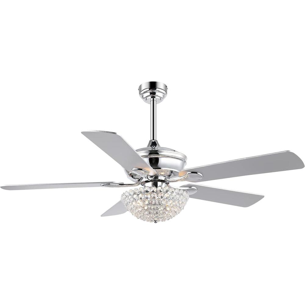 imageJONATHAN Y JYL9711A Cammy 52quot 3Light Traditional Transitional Iron LED Ceiling Fan Glam Classic for Bedroom Dining Room Living Room Kitchen Oil Rubbed BronzeChrome