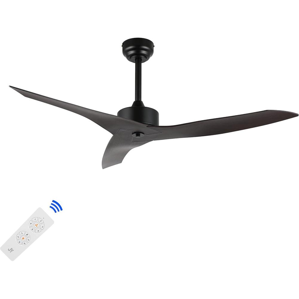 imageJONATHAN Y JYL9715A Aldrin 50quot MobileAppRemoteControlled 6Speed Razor Ceiling Fan Modern Contemporary Minimalist Industrial Coastal for Bedroom Living Room Office BlackDark Brown Wood