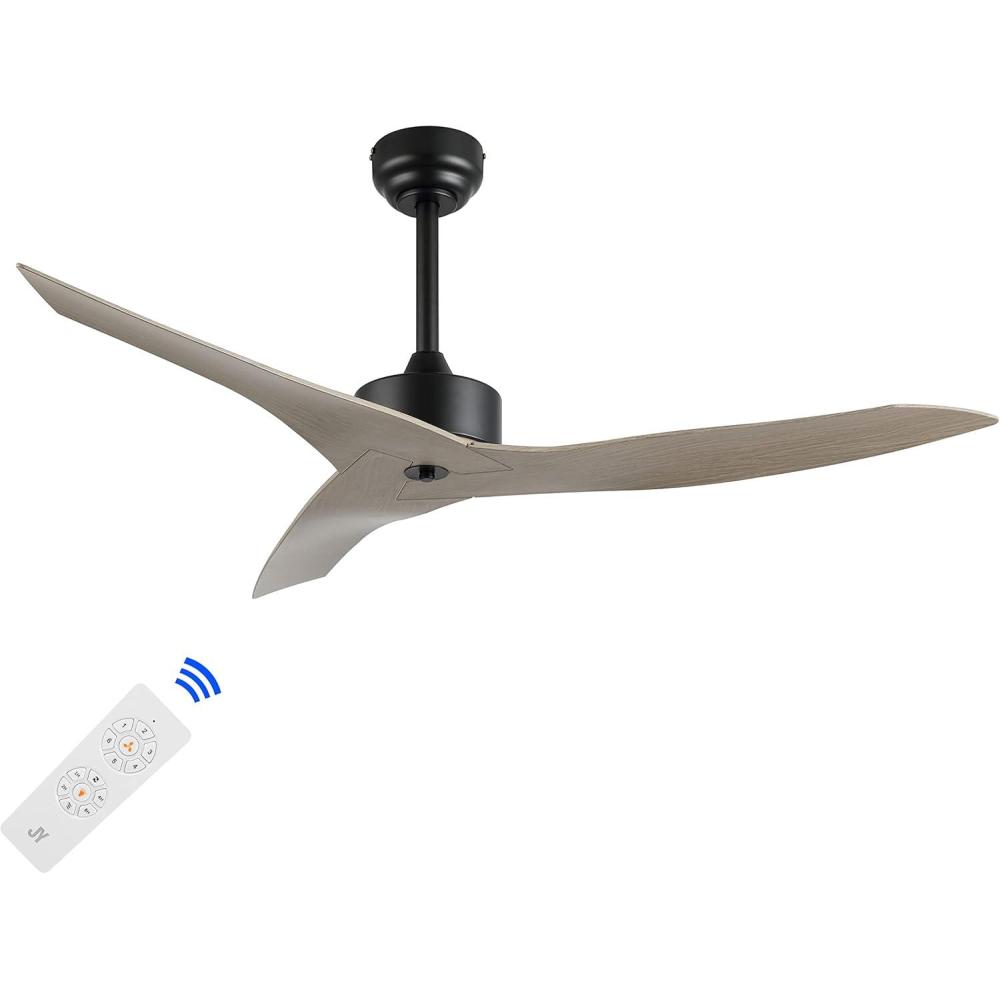 imageJONATHAN Y JYL9715A Aldrin 50quot MobileAppRemoteControlled 6Speed Razor Ceiling Fan Modern Contemporary Minimalist Industrial Coastal for Bedroom Living Room Office BlackGray Wood