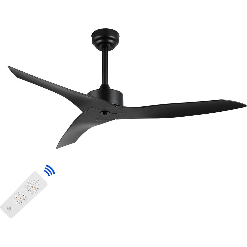 imageJONATHAN Y JYL9715A Aldrin 50quot MobileAppRemoteControlled 6Speed Razor Ceiling Fan Modern Contemporary Minimalist Industrial Coastal for Bedroom Living Room Office BlackBlack