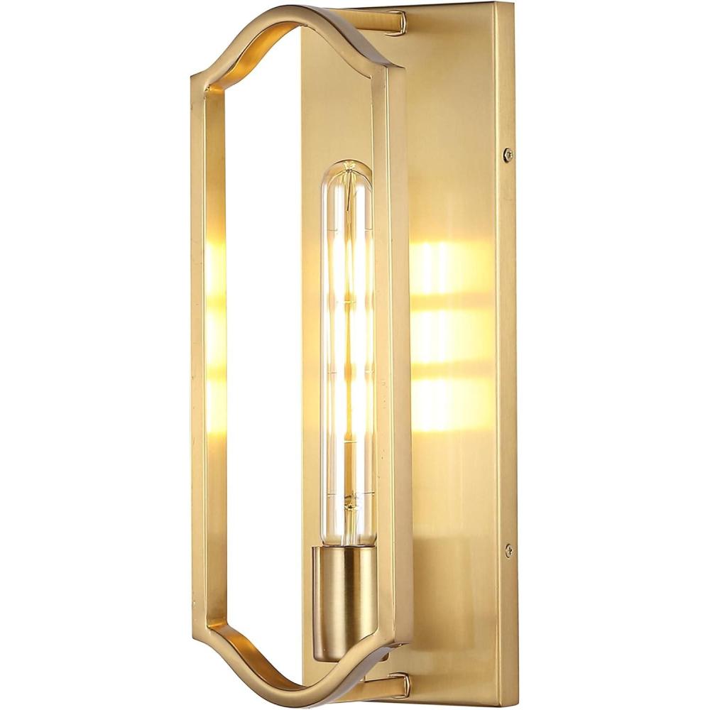 imageJONATHAN Y JYL9916A Chloe 475quot 1Light Modern Bohemian Iron LED Sconce Contemporary Coastal Entryway Lobby Kitchen Bathroom Bedroom Living Room Hallway Brass GoldBrass Gold