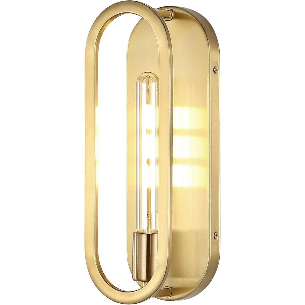 imageJONATHAN Y JYL9917A Emilia 475quot 1Light Modern Bohemian Iron LED Sconce Contemporary Coastal Entryway Lobby Kitchen Bathroom Bedroom Living Room Hallway Brass GoldBrass Gold