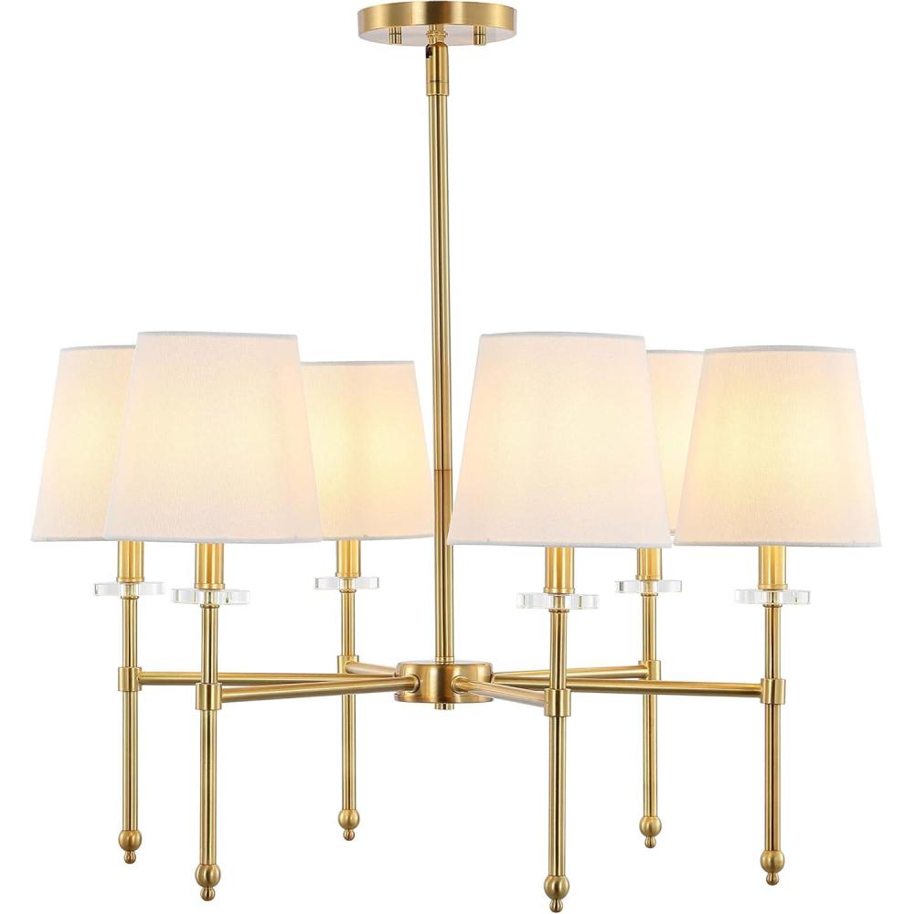 imageJONATHAN Y JYL9919A Sophie 385quot 5Light Modern Midcentury Iron Linear LED Pendant Contemporary French Country Adjustable Dining Room Living Room Kitchen Island Foyer Bedroom Hallway Brass GoldBrass GoldClear