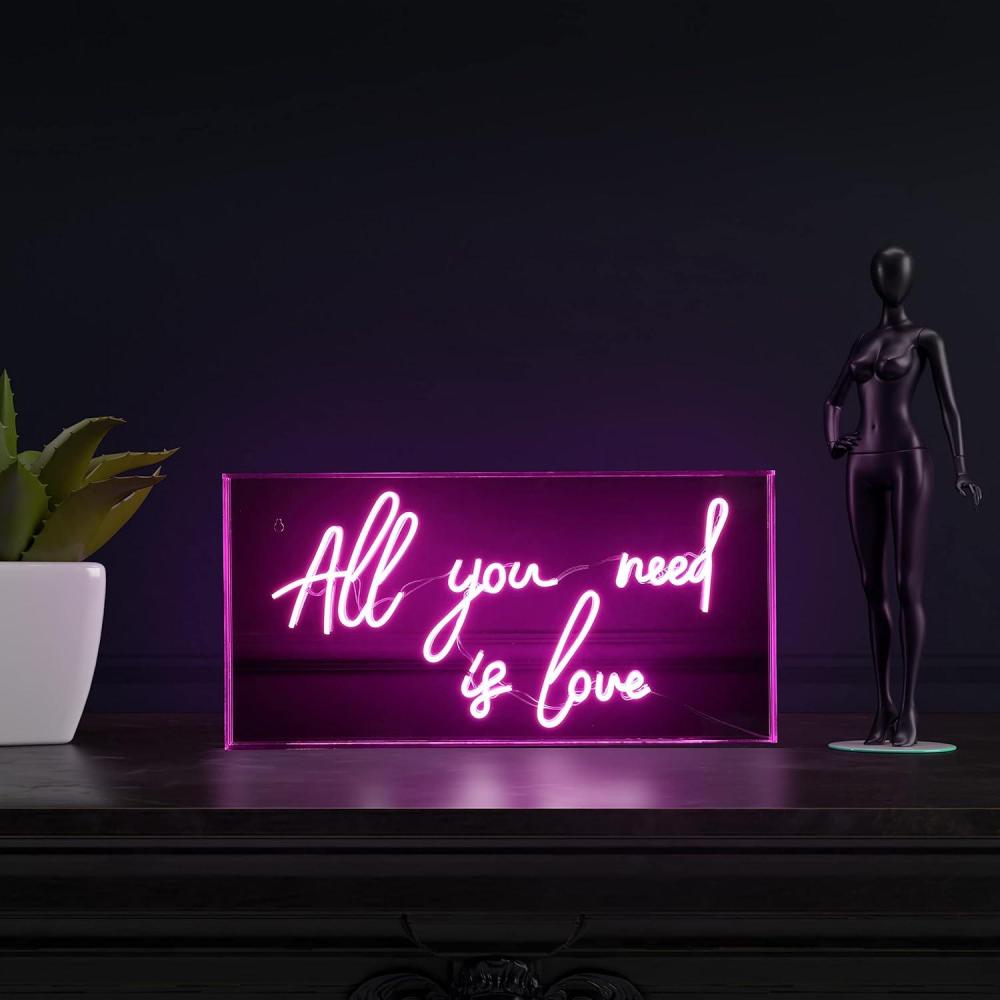 imageJONATHAN Y NEN1011A All You Need is Love 2363quot X 1175quot Contemporary Glam Acrylic Box USB Operated LED Neon Light Pink