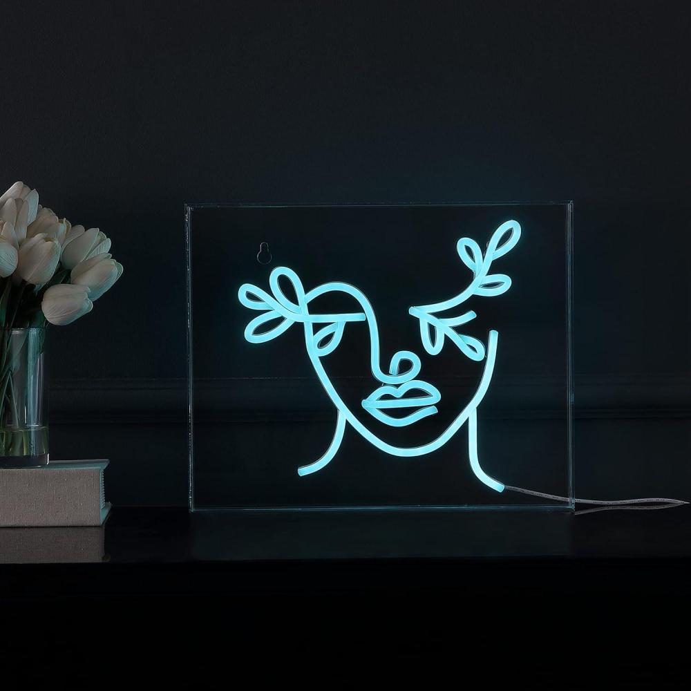 imageJONATHAN Y NEN1032A Teary Face 137quot X 109quot Contemporary Glam Acrylic Box USB Operated LED Neon Light Blue
