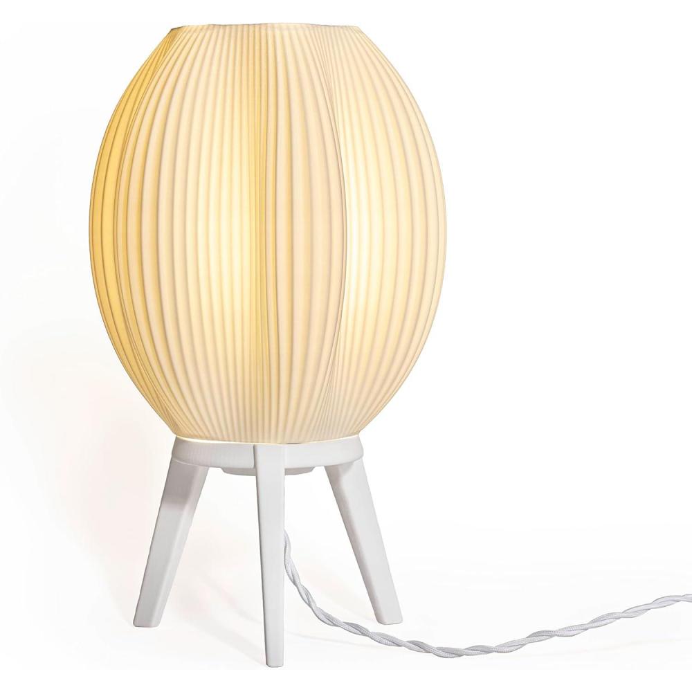 imageJONATHAN Y USA1000B 3D Printed Dimmable LED Table Lamp Wavy 165quot Modern Contemporary PlantBased PLA for Living Room Dorm Home Office LED Bulb Included WhiteWhite