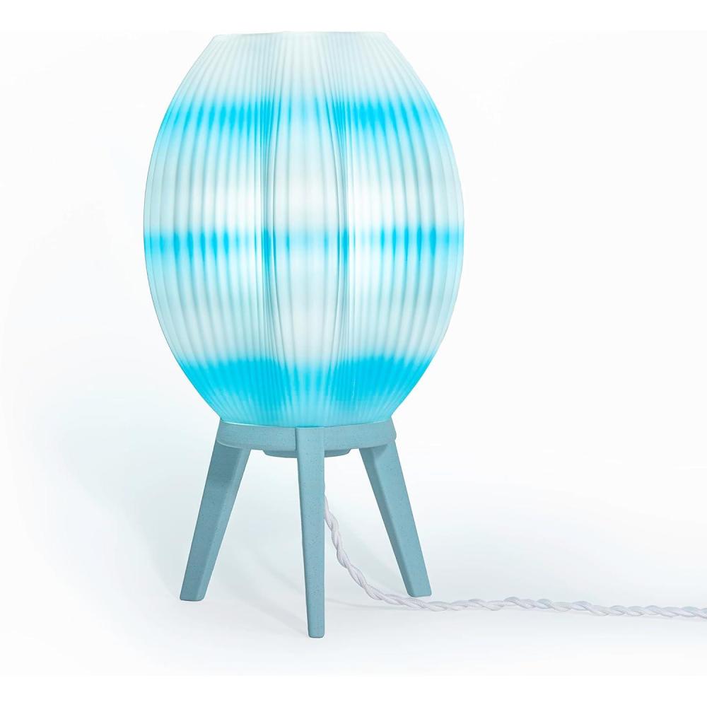 imageJONATHAN Y USA1000B 3D Printed Dimmable LED Table Lamp Wavy 165quot Modern Contemporary PlantBased PLA for Living Room Dorm Home Office LED Bulb Included WhiteBlueWhite