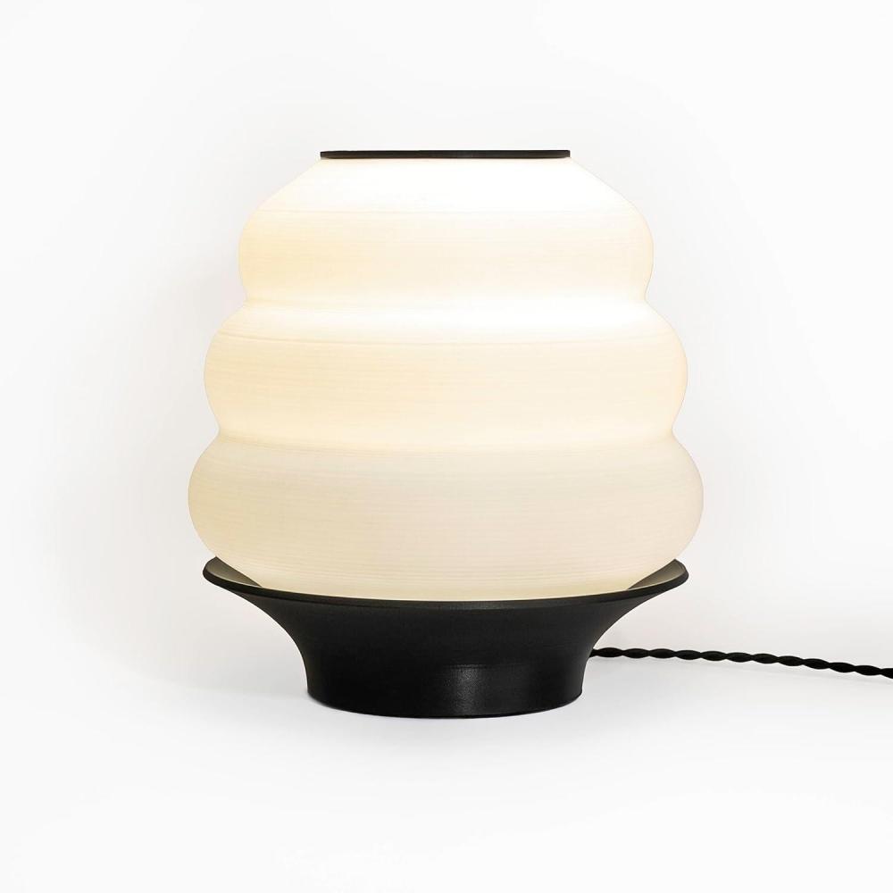 imageJONATHAN Y USA1001B 3D Printed Dimmable LED Table Lamp Honey Pot 12quot Minimalist Classic PlantBased PLA for Living Room Dorm Home Office LED Bulb Included WhiteBlackWhiteBlack