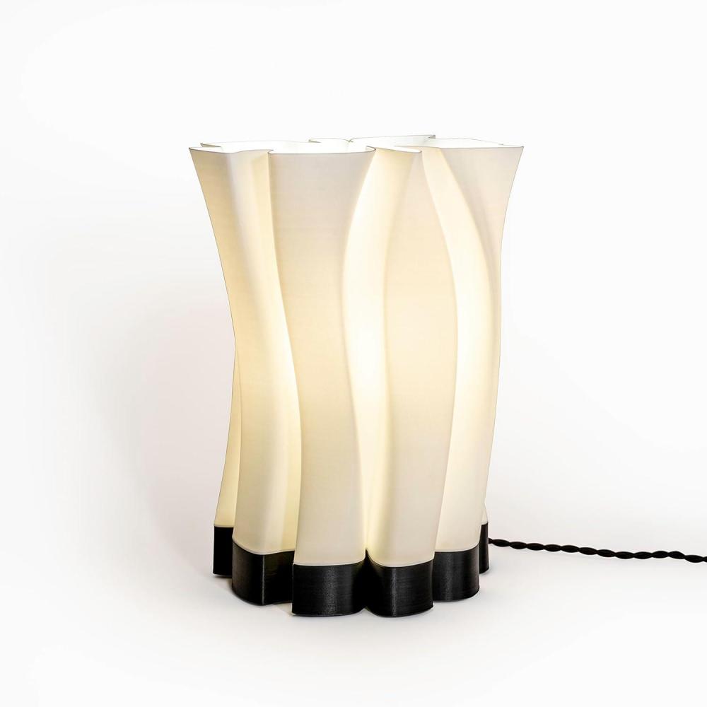 imageJONATHAN Y USA1002B 3D Printed Dimmable LED Table Lamp Flame 135quot Modern Bohemian PlantBased PLA for Living Room Dorm Home Office LED Bulb Included WhiteBlackWhiteBlack