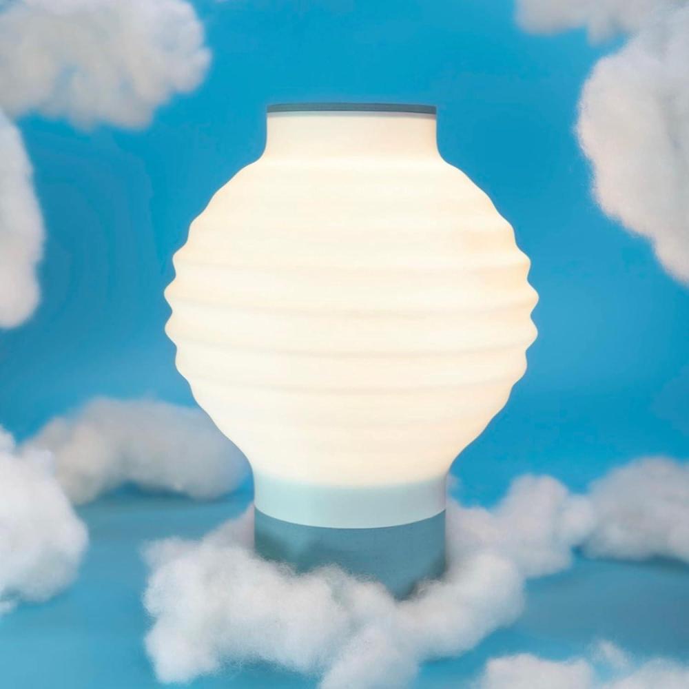 imageJONATHAN Y USA1003B 3D Printed Dimmable LED Table Lamp Asian Lantern 15quot Vintage Traditional PlantBased PLA for Living Room Dorm Home Office LED Bulb Included WhiteBlueWhiteBlue
