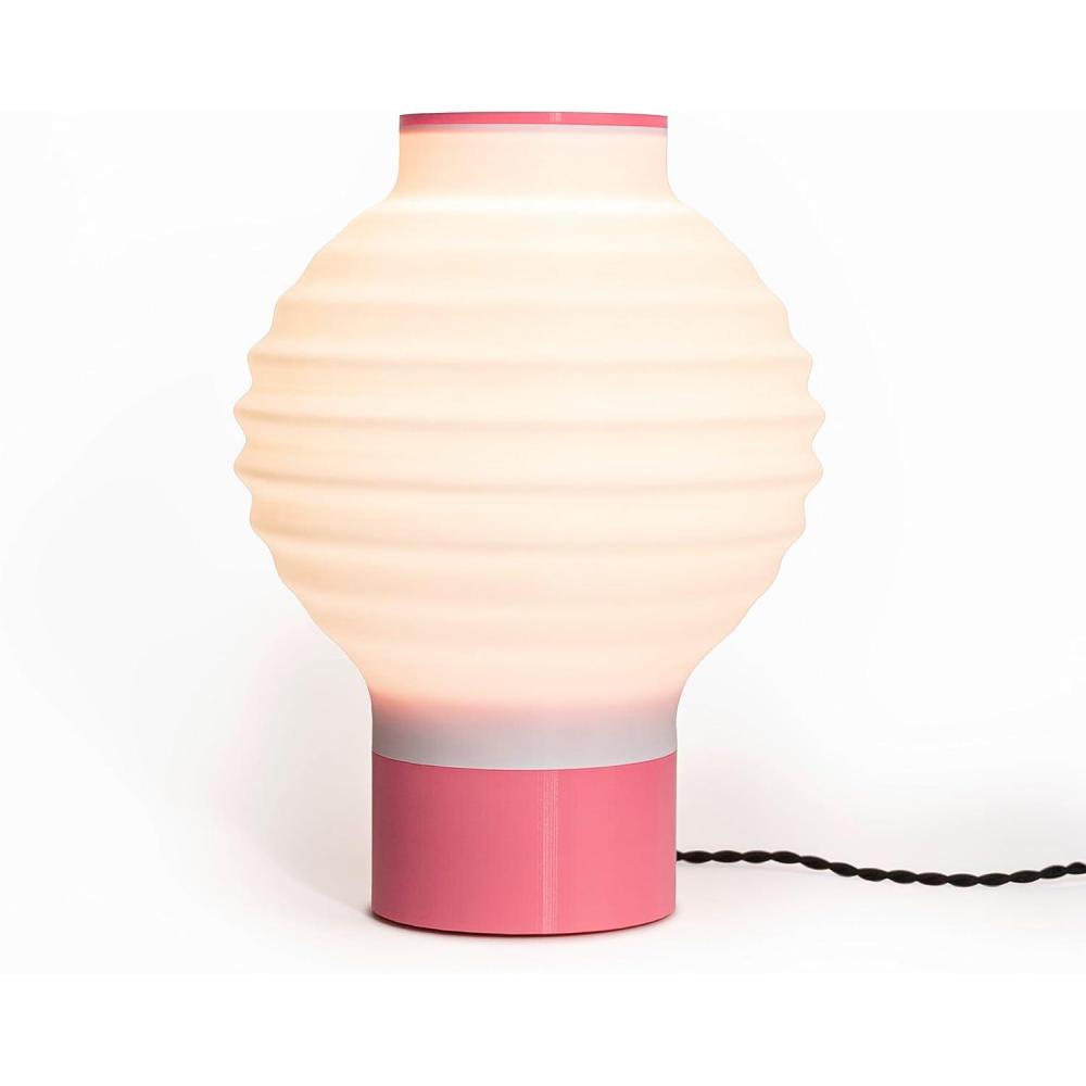 imageJONATHAN Y USA1003B 3D Printed Dimmable LED Table Lamp Asian Lantern 15quot Vintage Traditional PlantBased PLA for Living Room Dorm Home Office LED Bulb Included WhiteBlueWhiteHot Pink