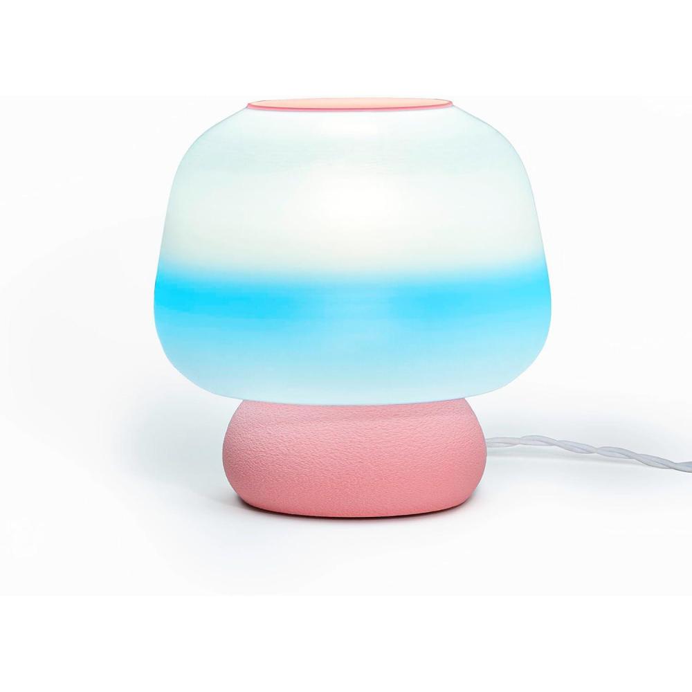 imageJONATHAN Y USA1004B 3D Printed Dimmable LED Table Lamp Mushroom 10quot Modern Classic PlantBased PLA for Living Room Dorm Home Office LED Bulb Included BlueWhiteLightBlueWhiteLight Pink