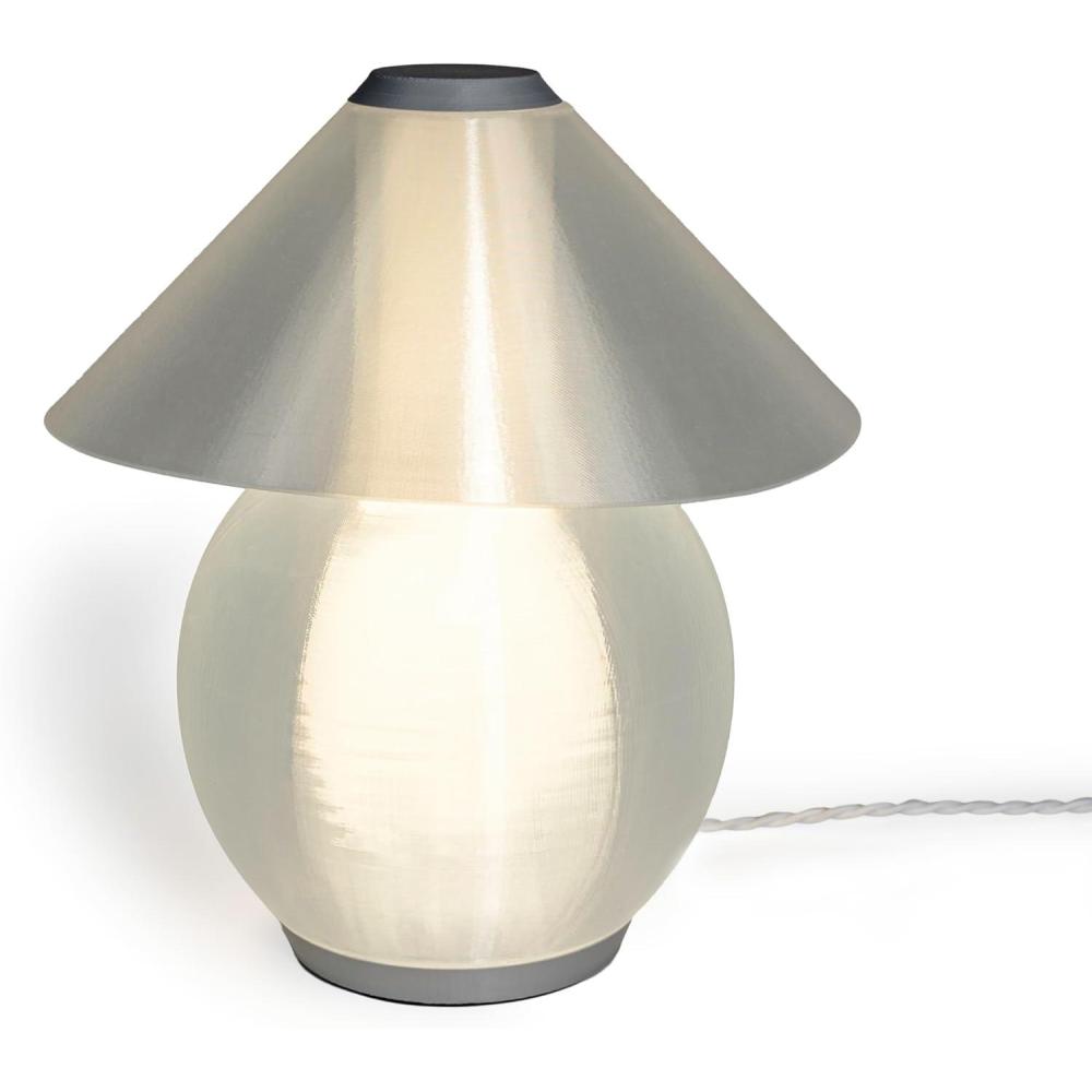 imageJONATHAN Y USA1008A Opal 13quot Modern Contemporary PlantBased PLA 3D Printed Dimmable LED Table Lamp Light SmokeGray for Living Room Office BedroomLight SmokeGray