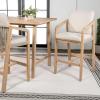JONATHAN Y BSL1200B-SET2 Porto Modern Coastal Tub Roped Acacia Wood Outdoor Bar Stool with Cushions and Armrests Modern, Coastal, Contemporary, Rustic, Garden Room, Patio, Gray/Teak Brown (Set of 2)(Beige/Light Teak)