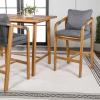 JONATHAN Y BSL1200B-SET2 Porto Modern Coastal Tub Roped Acacia Wood Outdoor Bar Stool with Cushions and Armrests Modern, Coastal, Contemporary, Rustic, Garden Room, Patio, Gray/Teak Brown (Set of 2)(Gray/Teak Brown)