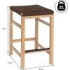 JONATHAN Y BSL1201A-SET2 Armand 30″ Modern Coastal Backless Acacia Wood Outdoor Bar Stool with Woven Rope Seat, for Pool, Deck, Poolside, Light Teak/Ivory (Set of 2)(Brown)