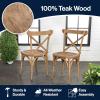 JONATHAN Y DNG1000A-SET2 Annecy Classic Traditional X-Back Wood Outdoor Dining Chair French Country, Cottage, Traditional, Farmhouse, Shabby Chic, Natural (Set of 2)