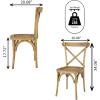 JONATHAN Y DNG1000A-SET2 Annecy Classic Traditional X-Back Wood Outdoor Dining Chair French Country, Cottage, Traditional, Farmhouse, Shabby Chic, Natural (Set of 2)