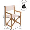 JONATHAN Y DRC1000A-SET2 Cukor Classic Vintage Outdoor Acacia Wood Folding Director Chair with Canvas Seat Mid-Century, Modern, Traditional, Bohemian, Coastal, Minimalist, Gray/Teak Brown (Set of 2)(Beige/Teak Brown)