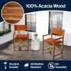JONATHAN Y DRC1002A-SET2 Waldo Classic Mid-Century Outdoor Acacia Wood Foldable Diamond-Quilted Back Director Chair with Cushion Modern, Vintage, Bohemian, Coastal, Beige/Teak Brown (Set of 2)(Orange/Teak Brown)