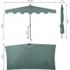 JONATHAN Y Half Umbrella UMB1200E Sidney 9 ft. Classic MidCentury Rectangular Market Patio with Crank, Wind Vent and UV Protection in Green/White(Green)