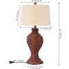 JONATHAN Y JYL1015A Elicia 31″ Seagrass Weave LED Table Lamp Coastal Cottage Bedside Desk Nightstand Lamp for Bedroom Living Room Office College Bookcase LED Bulb Included, Natural(Dark Brown)