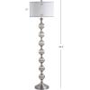 JONATHAN Y JYL1019A Oslo 60.5″ Glass/Metal LED Floor Lamp, Contemporary, Modern, Traditional, Elegant, Office, Living Room, Family Room, Dining Room, Bedroom, Hallway, Foyer, Mercury Silver