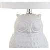 JONATHAN Y JYL1026A Hoot 20.5″ Ceramic Mini LED Table Lamp, Cottage, Transitional, Modern, Elegant, Office, Living Room, Family Room, Dining Room, Bedroom, Hallway, Foyer, White Owl