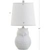 JONATHAN Y JYL1026A Hoot 20.5″ Ceramic Mini LED Table Lamp, Cottage, Transitional, Modern, Elegant, Office, Living Room, Family Room, Dining Room, Bedroom, Hallway, Foyer, White Owl