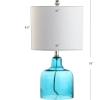 JONATHAN Y JYL1027A Gemma 19″ Glass Bell LED Table Lamp, Coastal, Cottage, Transitional, Modern, Office, Living Room, Family Room, Dining Room, Bedroom, Hallway, Foyer, Moroccan Blue(Moroccan Blue)