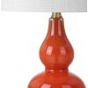 JONATHAN Y JYL1028A Anya 20.5″ Mini Glass LED Table Lamp, Transitional, Glam, Midcentury, Modern, Elegant, Office, Living Room, Family Room, Dining Room, Bedroom, Hallway, Foyer, Gray(Sunset Orange)