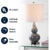 JONATHAN Y JYL1028A Anya 20.5″ Mini Glass LED Table Lamp, Transitional, Glam, Midcentury, Modern, Elegant, Office, Living Room, Family Room, Dining Room, Bedroom, Hallway, Foyer, Gray(Gray)