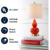 JONATHAN Y JYL1028A Anya 20.5″ Mini Glass LED Table Lamp, Transitional, Glam, Midcentury, Modern, Elegant, Office, Living Room, Family Room, Dining Room, Bedroom, Hallway, Foyer, Gray(Sunset Orange)