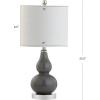 JONATHAN Y JYL1028A Anya 20.5″ Mini Glass LED Table Lamp, Transitional, Glam, Midcentury, Modern, Elegant, Office, Living Room, Family Room, Dining Room, Bedroom, Hallway, Foyer, Gray(Gray)