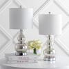 JONATHAN Y JYL1028C-SET2 Anya 20.5″ Mini Glass Lamp(Set of 2) Transitional,Glam,Midcentury for Bedroom, Living Room, Office, College Dorm, Coffee Table, Bookcase, Silver, 2 Piece(Mercury Silver)