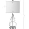 JONATHAN Y JYL1028C-SET2 Anya 20.5″ Mini Glass Lamp(Set of 2) Transitional,Glam,Midcentury for Bedroom, Living Room, Office, College Dorm, Coffee Table, Bookcase, Silver, 2 Piece(Clear)