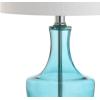 JONATHAN Y JYL1029B Colette 20″ Mini Glass LED Table Lamp, Transitional, Glam, Global, Modern, Elegant, Office, Living Room, Family Room, Dining Room, Bedroom, Hallway, Foyer, Silver(Amalfi Blue)