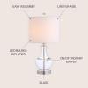 JONATHAN Y JYL1029B Colette 20″ Mini Glass LED Table Lamp, Transitional, Glam, Global, Modern, Elegant, Office, Living Room, Family Room, Dining Room, Bedroom, Hallway, Foyer, Silver(Clear)